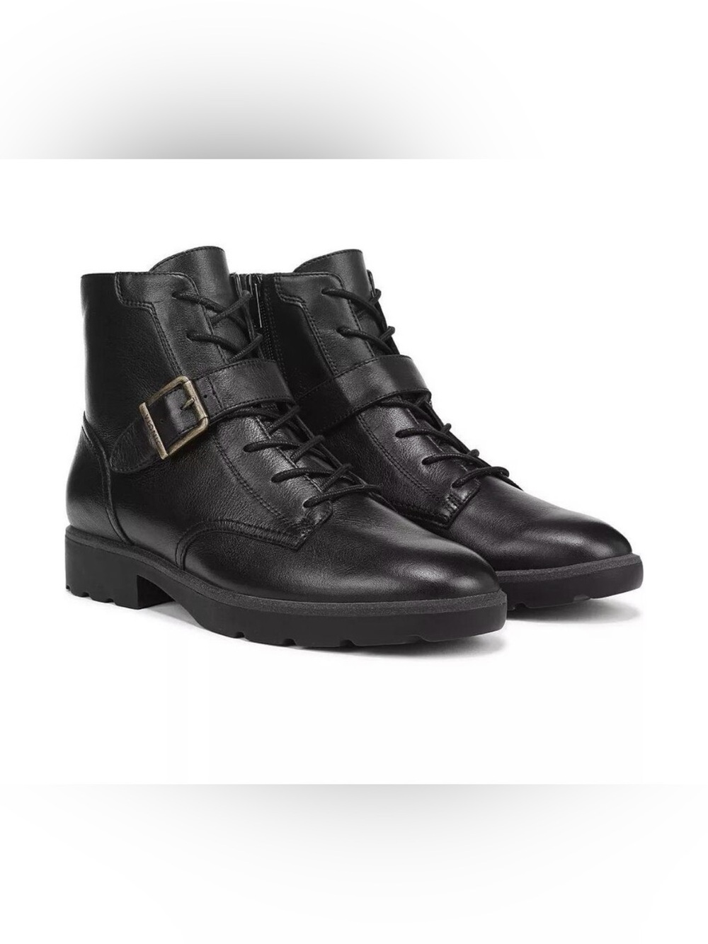 Vionic Catina Black Leather Lace Up Ankle Boots Women’s Size 7 NEW!